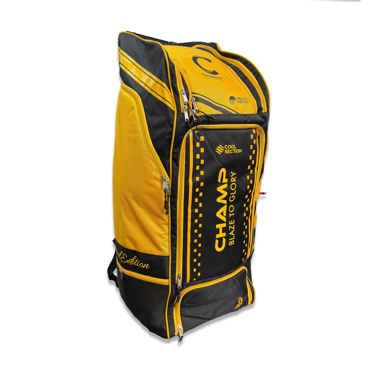 Champ Limited Edition Duffle Wheelie Kit Bag – Senior – Black and Yellow
