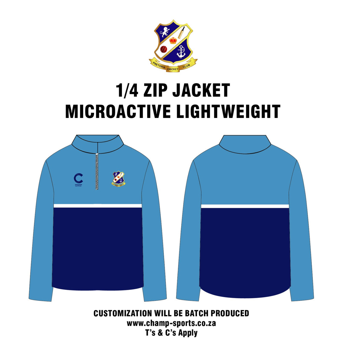 Pretoria CC – 1/4 Zip Jacket (Microactive lightweight)