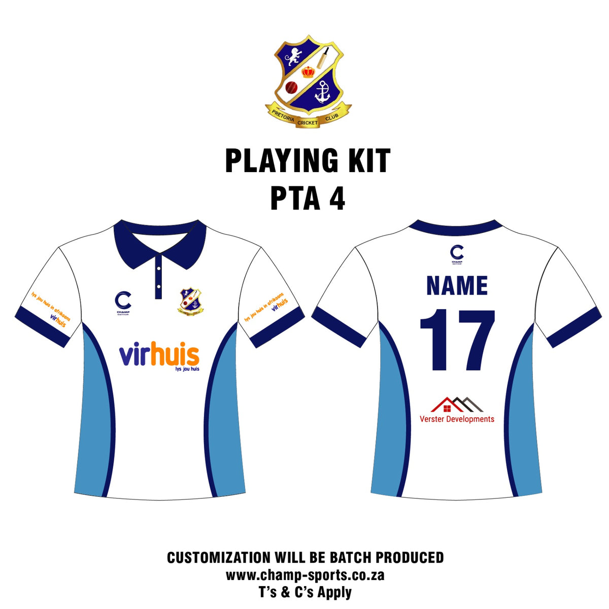 Pretoria CC – Playing Shirt – PTA 4