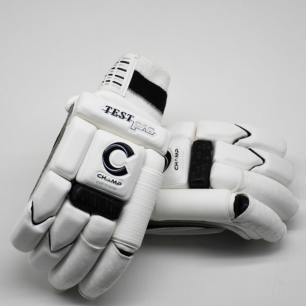 Champ Test Pro Batting Gloves Black and White – Adults – Academy