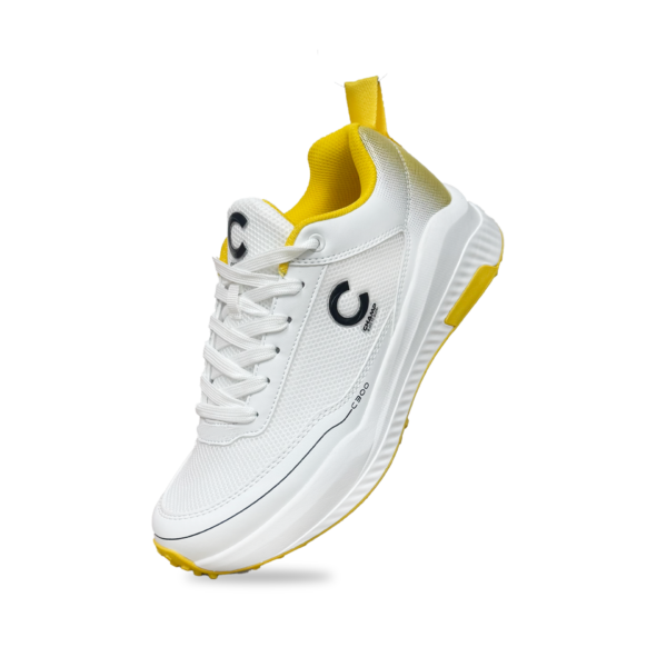 Champ C300 Rubber – Cricket/Hockey Shoes – White and Yellow