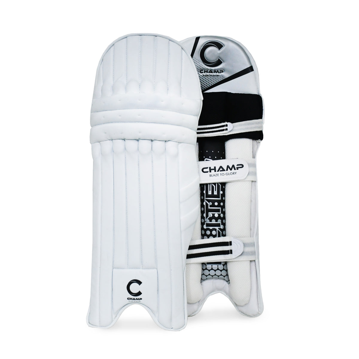 Champ Elite Pro 2024 Range – Light Weight – Batting Leg Guard – White/Black