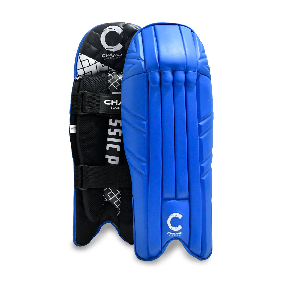 Champ Classic Pro Wicket Keeping Pads – Royal Blue – Adults – Large Adults
