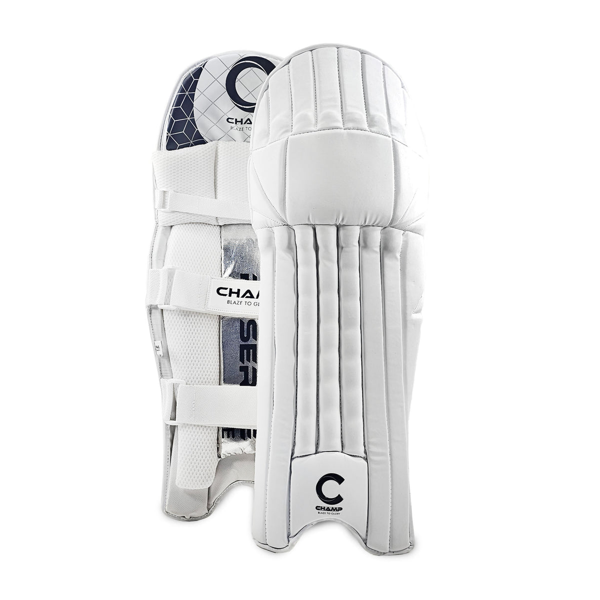Champ Reserve Lite – Light Weight – Batting Leg Guard – Black,White And Silver