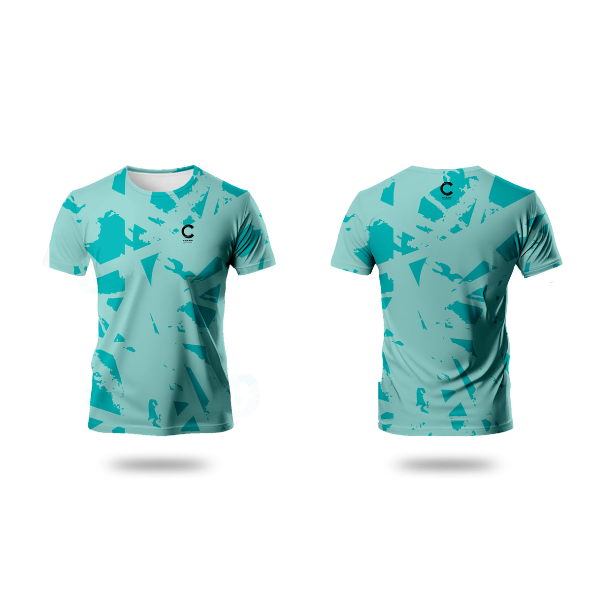 Champ Training/Playing T- Shirt – Teal Abstract