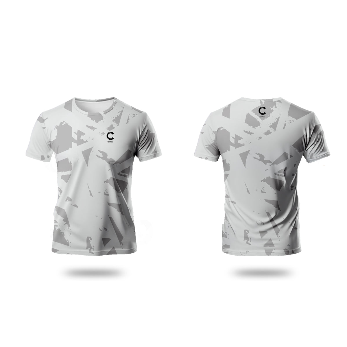 Champ Training/Playing T- Shirt – Grey Abstract