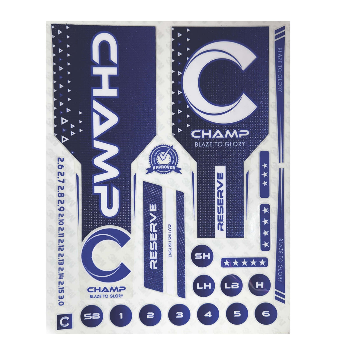 Champ Reserve Bat Stickers