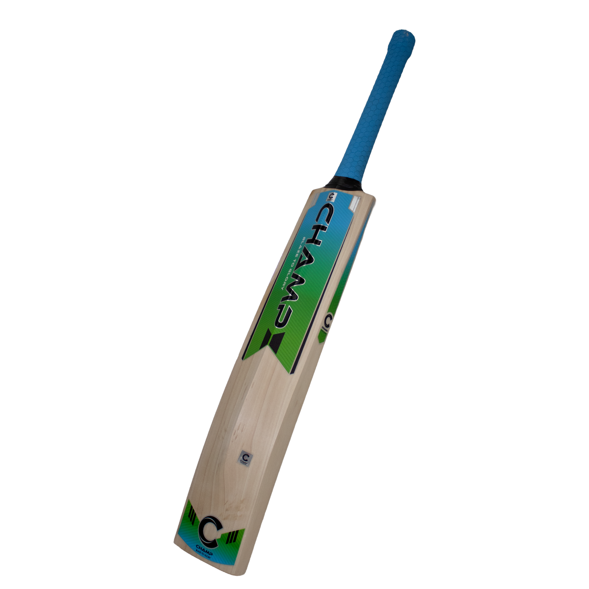 Champ Colt TEST English Willow Cricket Bat – Size 2 – Blue and Green