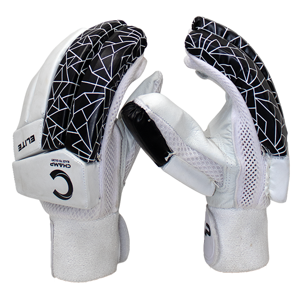 Champ Junior Elite Batting Gloves – Black and White – Youth