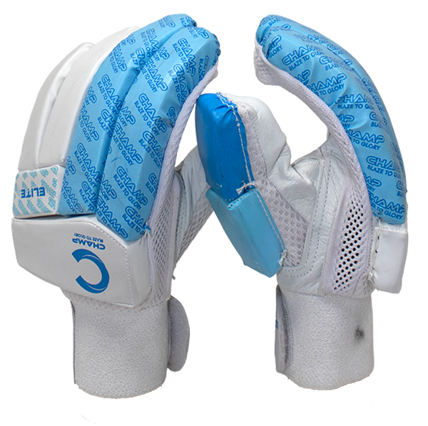 Champ Junior Elite Batting Gloves – Sky Blue and White – Junior – Youth