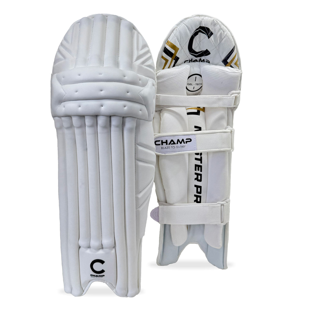 Champ Master Pro – Light Weight – Batting Leg Guard – Gold and White