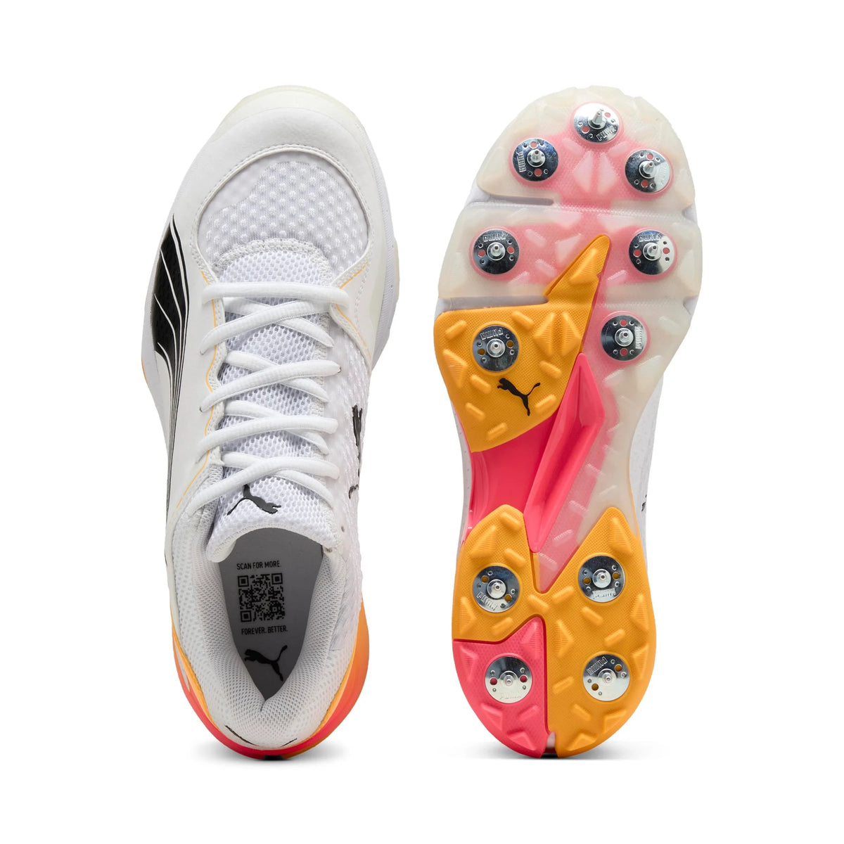 Puma Spike 24.1 White Black Sun Stream – Cricket Spikes