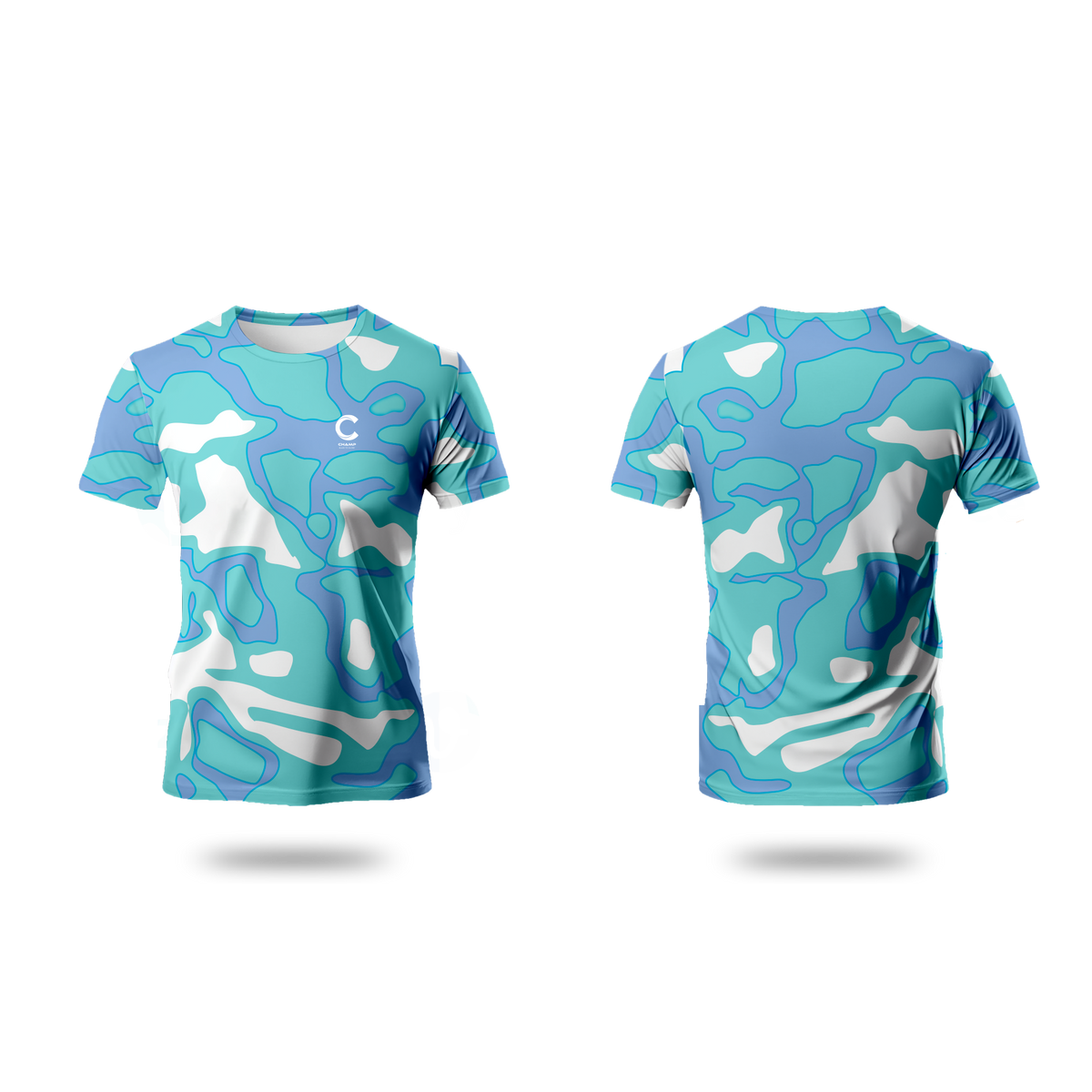 Champ Training T- Shirt – Green and Blue