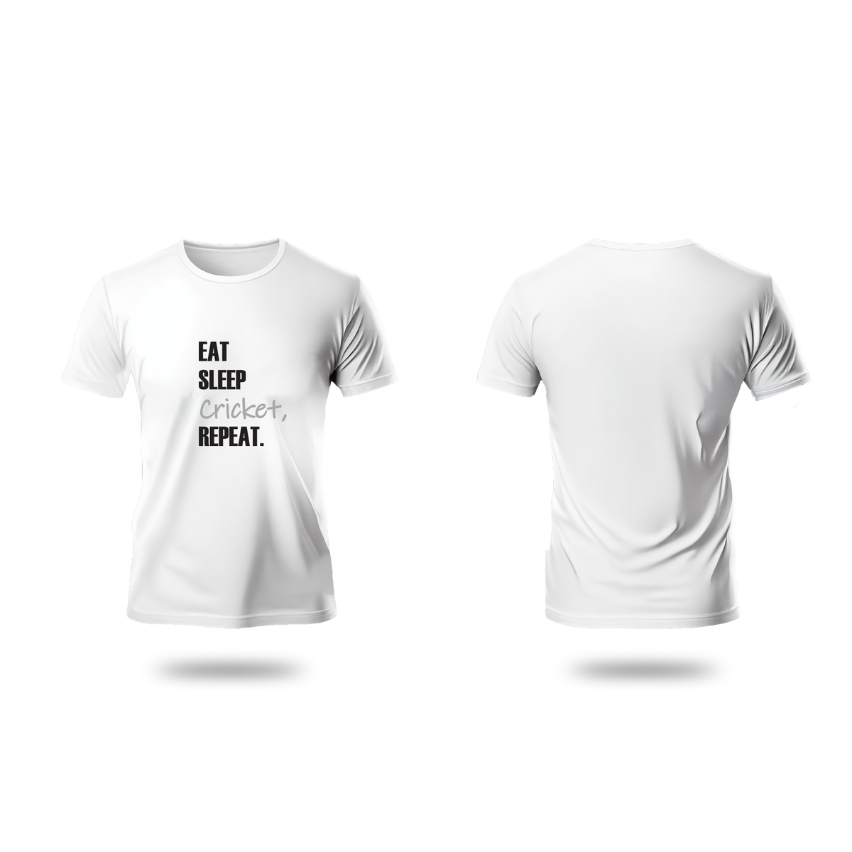 Cricket Lovers – T Shirt – White (Eat,Sleep,Cricket,Repeat)