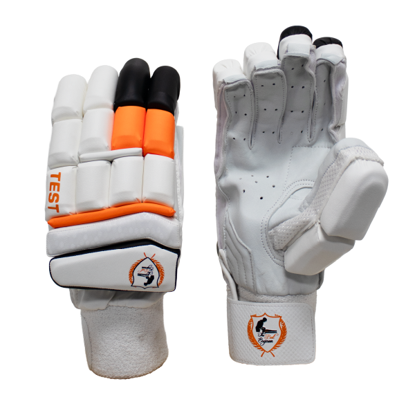 Bat Engineer Test Batting Gloves – White and Orange – Adult
