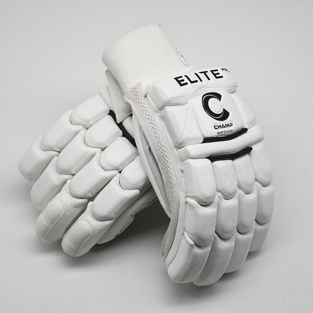 Champ ELITE Pro Batting Gloves – Black and White – Adults – Academy