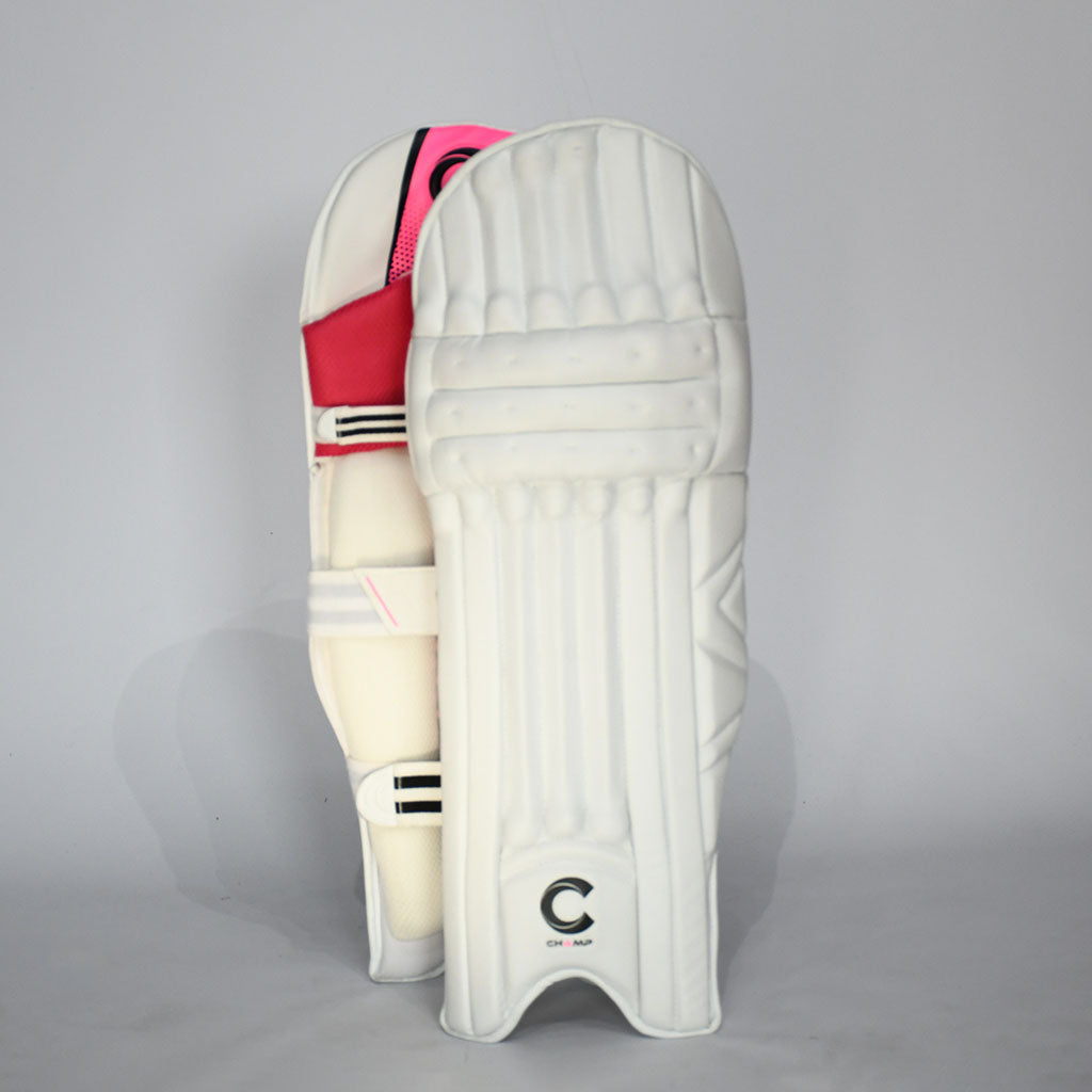 Champ Elite Pro Batting Pads – Pink and White – RH
