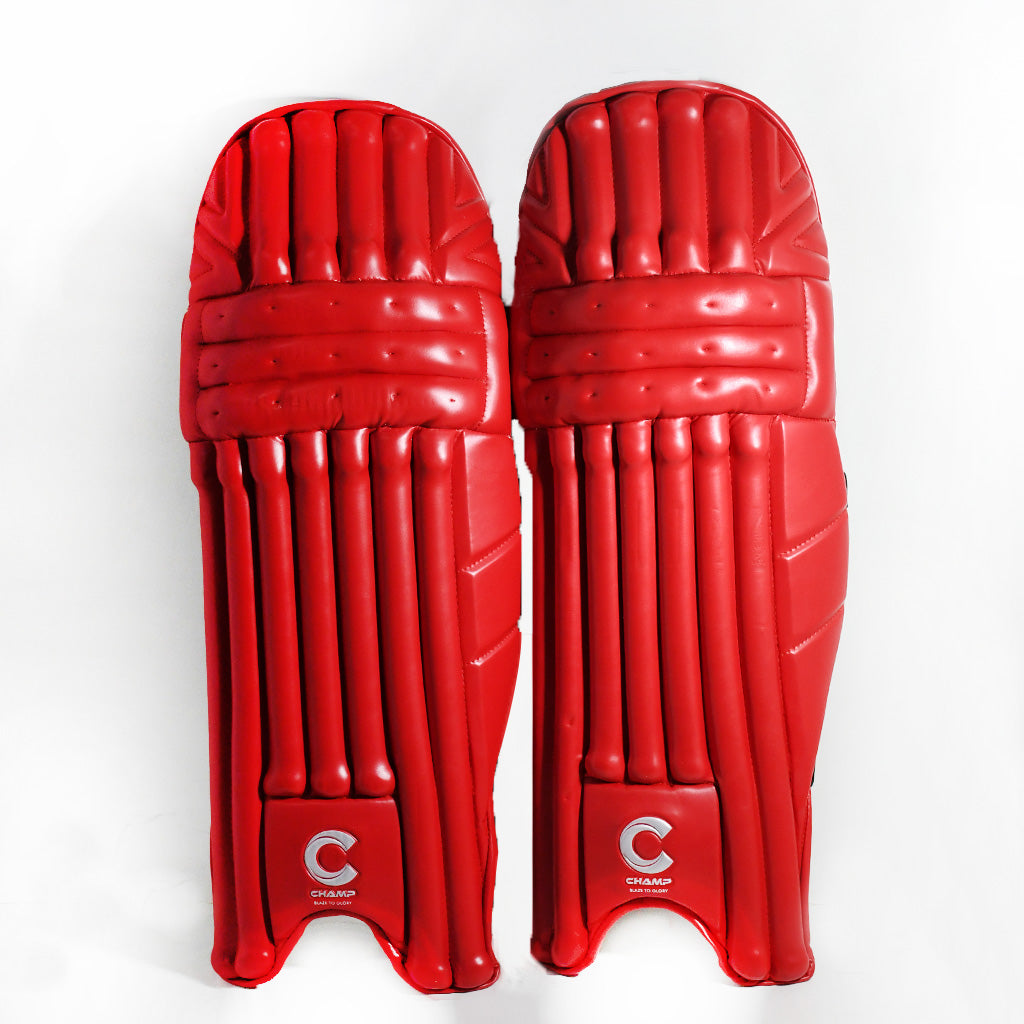 Champ EXCLUSIVE Batting Leg guard – Red- ADULTS