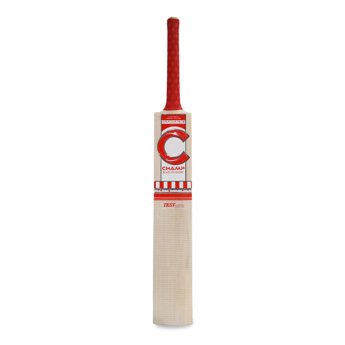 Champ Test Lite English Willow Cricket Bat – Size Harrow – Red