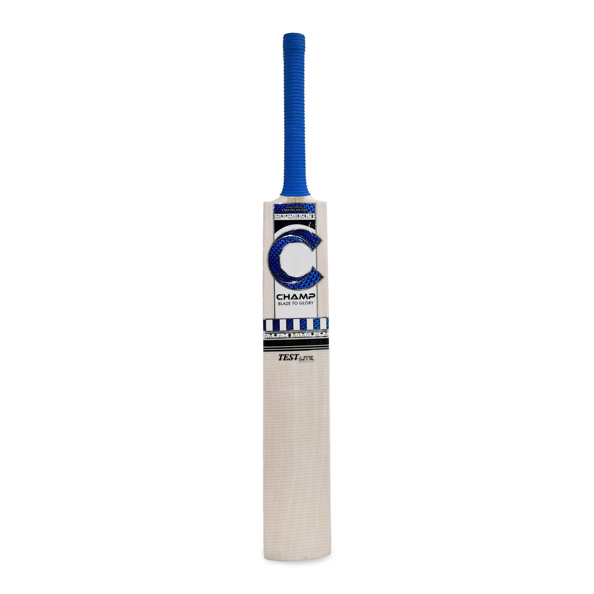 Champ Test Lite English Willow Cricket Bat – Size Harrow – Blue Snake Skin