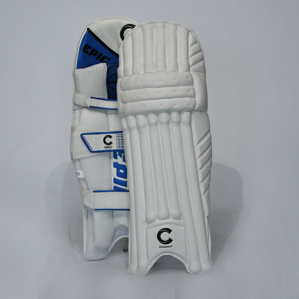 Champ EPIC – Light Weight – Batting Leg guard – Blue and White – ADULTS
