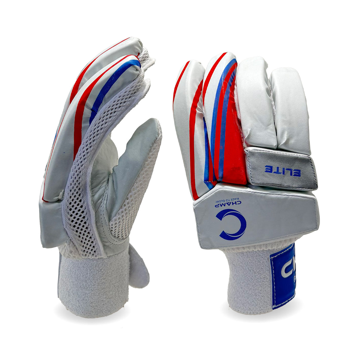 Champ Junior Elite Batting Gloves – Red/Blue and White – Junior
