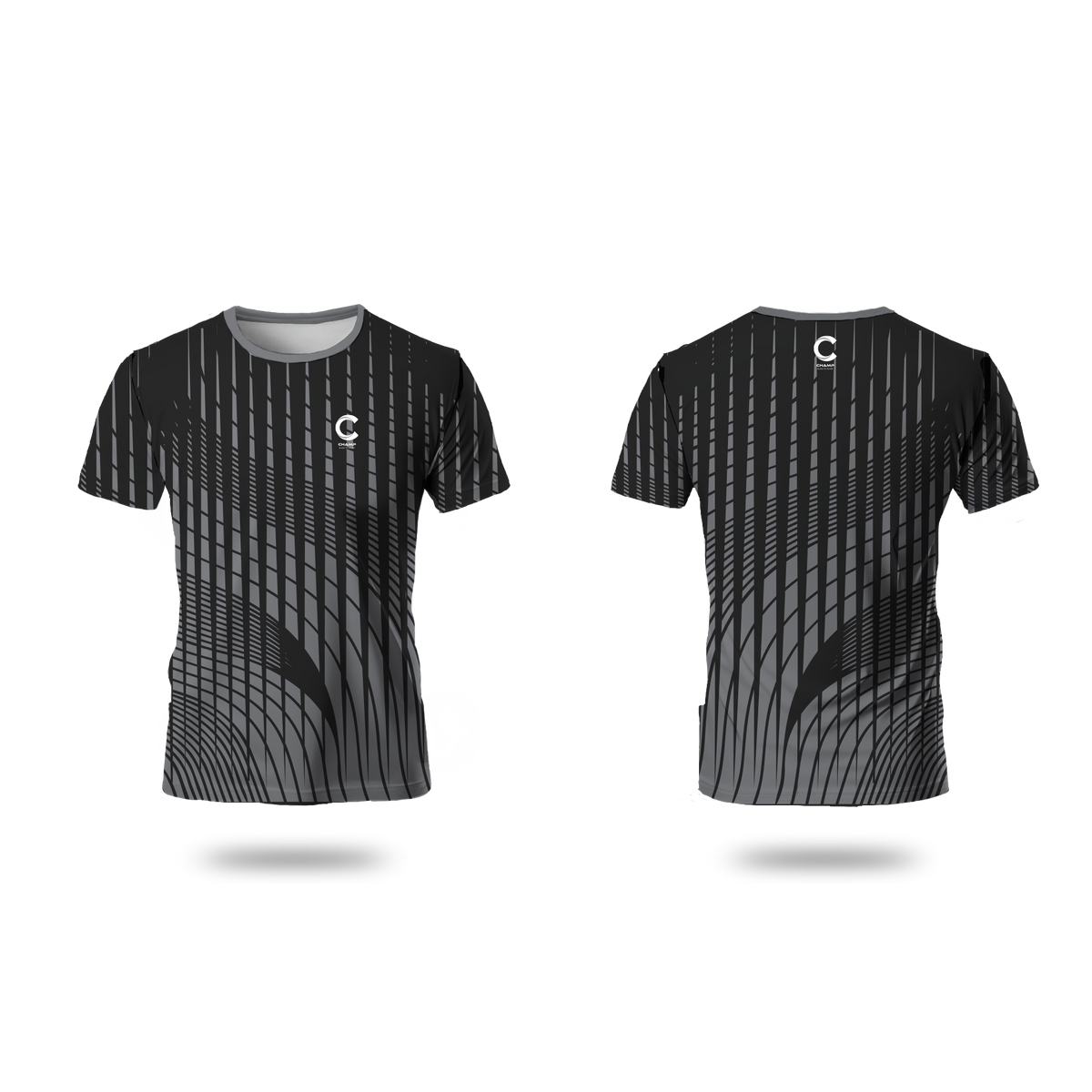 Champ Training T- Shirt – Black and Grey Abstract